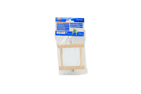 Jucarie pentru pasari Oglinda cu rama de lemn 9x10cm